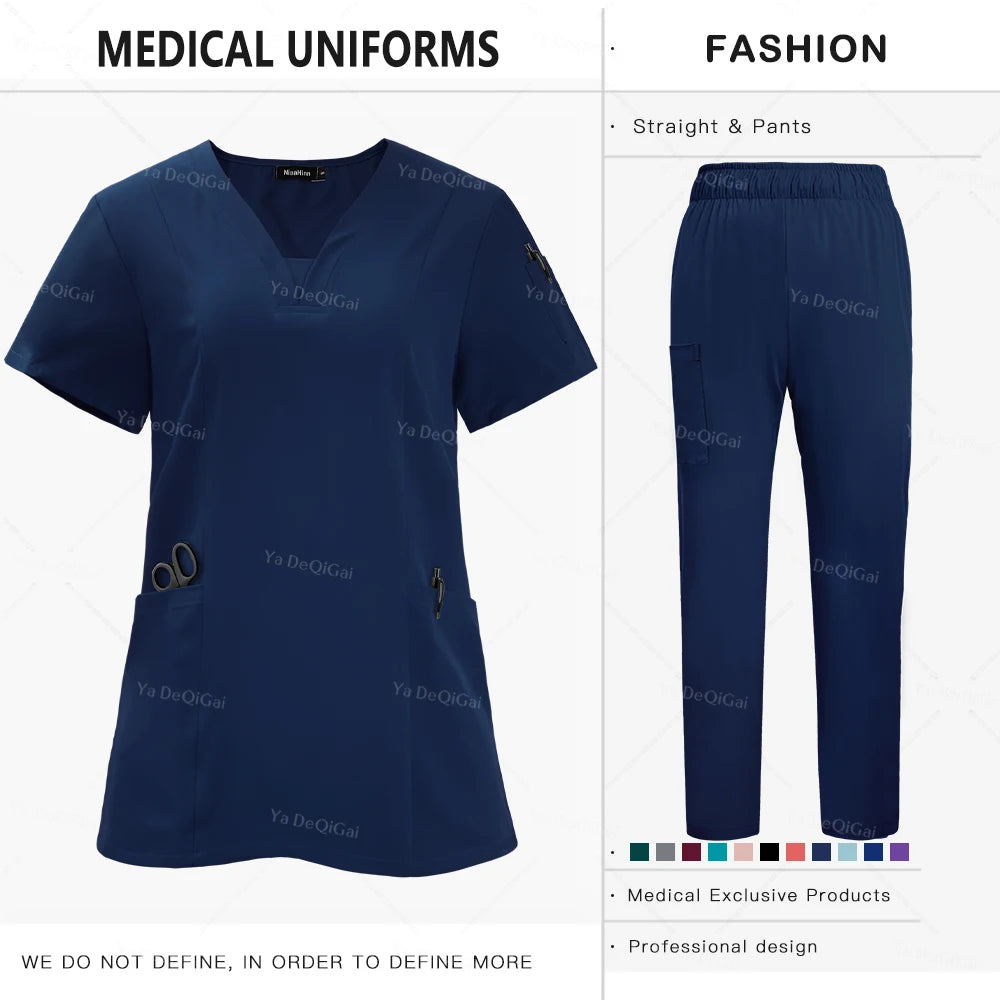 Nursing Scrubs Sets for Doctors and Nurses Tops and Pants