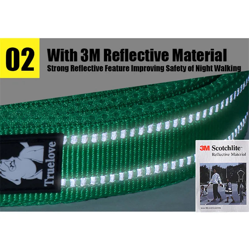 Truelove Reflective Padded Nylon Leash For Dogs And Cats