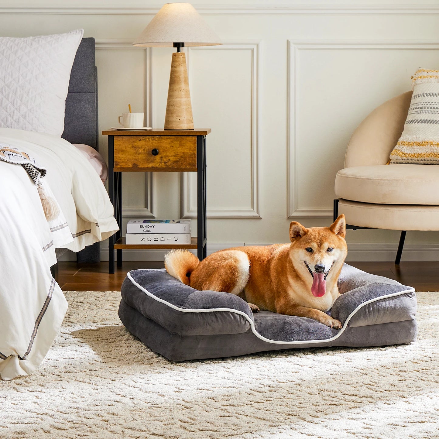 JHK Orthopedic Memory Foam Pet Bed For Dogs And Cats