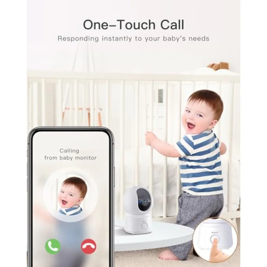WiFi Baby Monitor With 1080P Video Motion Tracking Smartphone App Encrypted