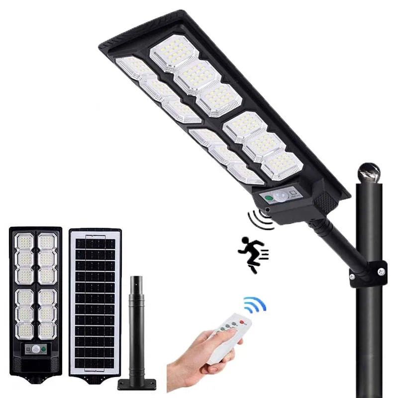 Solar Street Lights Waterproof 192LED Dusk To Dawn Motion Sensor