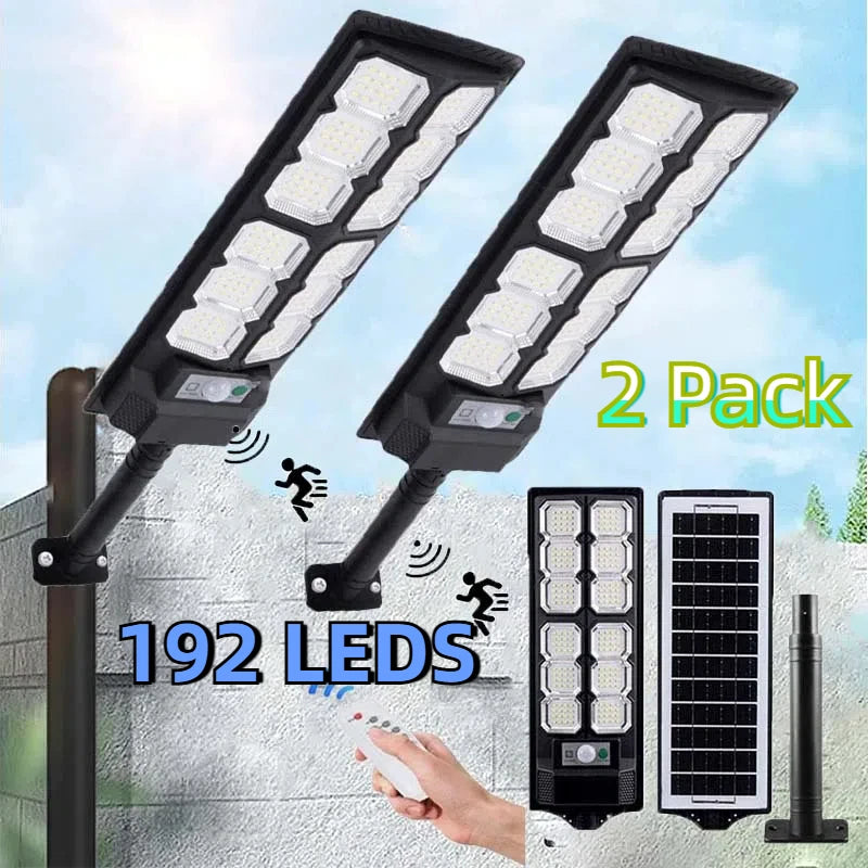 Solar Street Lights Waterproof 192LED Dusk To Dawn Motion Sensor