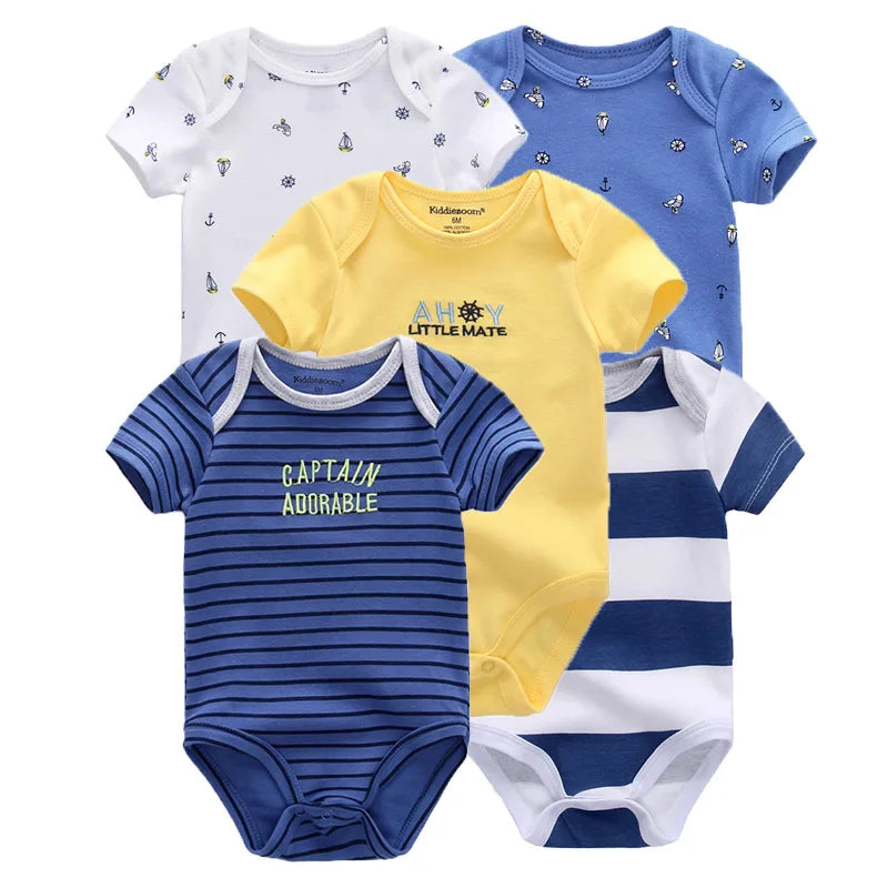 Kiddiezoom Cartoon Cotton Baby Jumpsuit Unisex Summer Outfit For Newborns