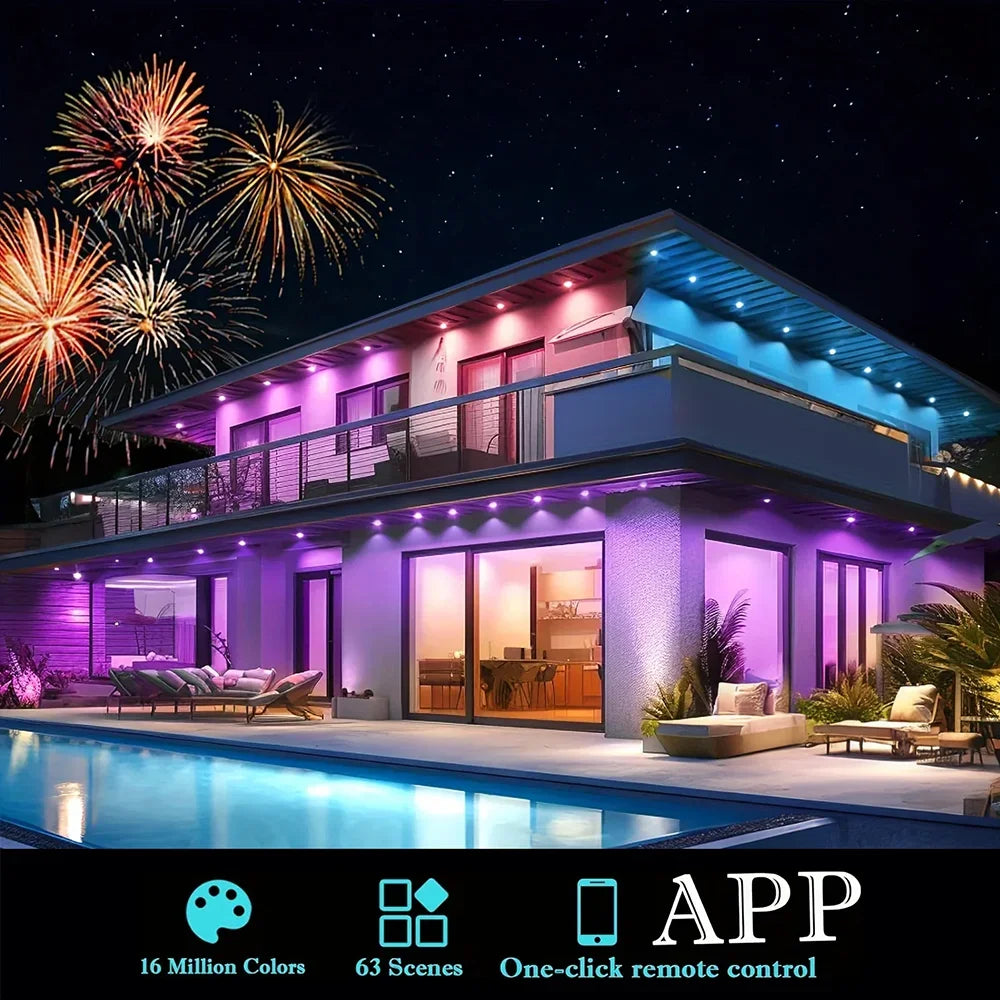 MIMIRGB Outdoor LED Eaves Lights With App Control Decor