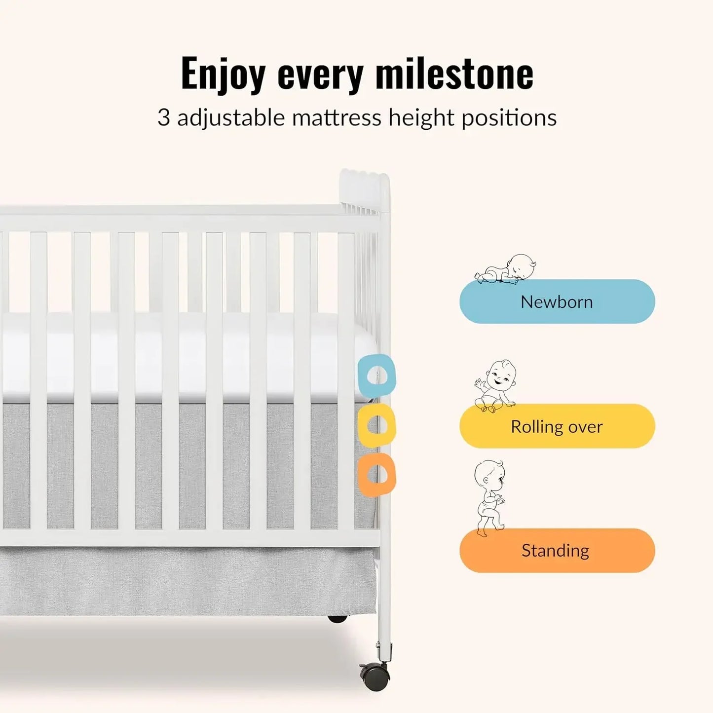 Carson Classic 3in1 Convertible Baby Crib Greenguard Gold JPMA