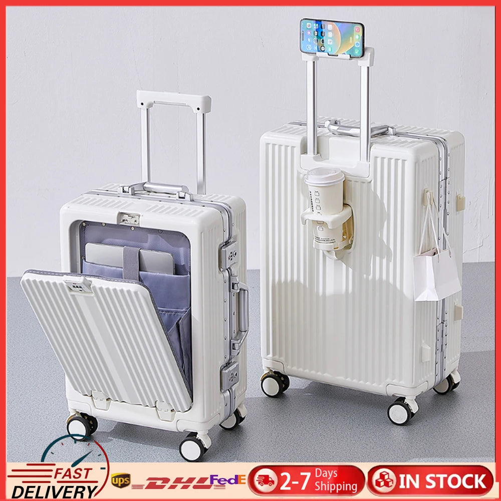Trolley Luggage Rolling Case With Combination Lock