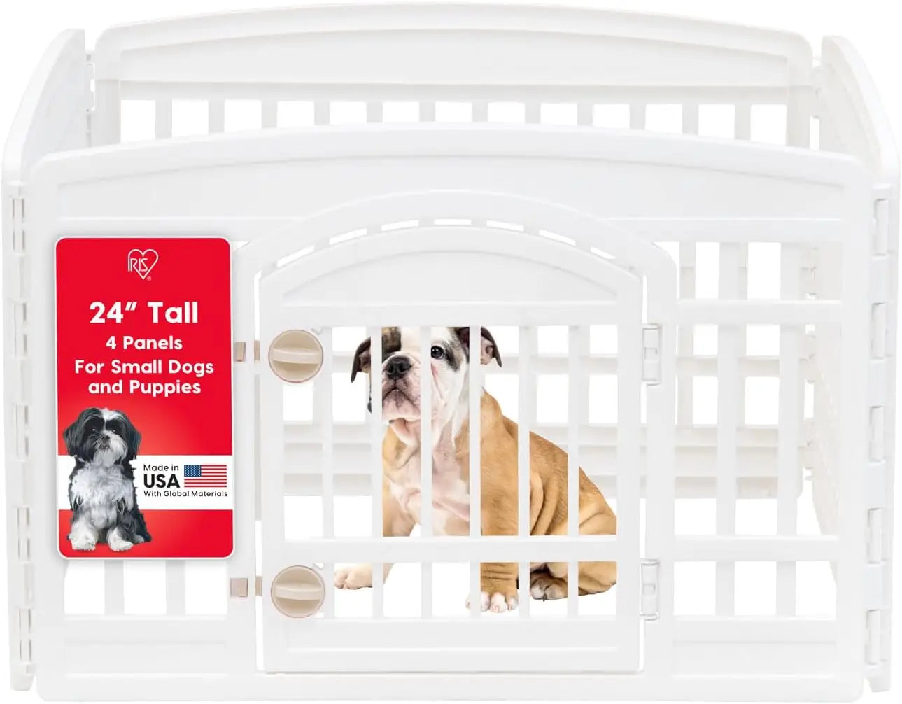 Indoor 4 Panel Dog Playpen With Door For Small Dogs