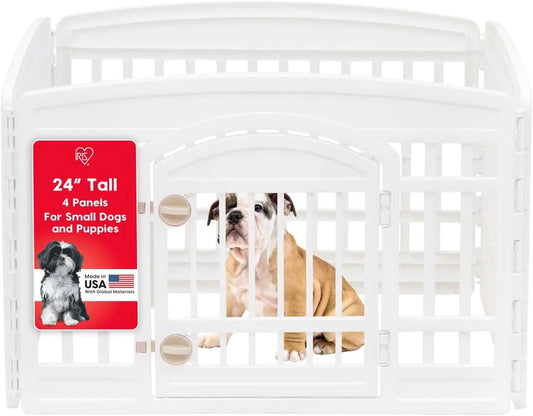 Indoor 4 Panel Dog Playpen With Door For Small Dogs