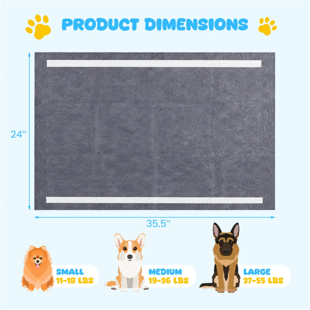 Pet Pads With Activated Carbon For Odor Control Dog Potty