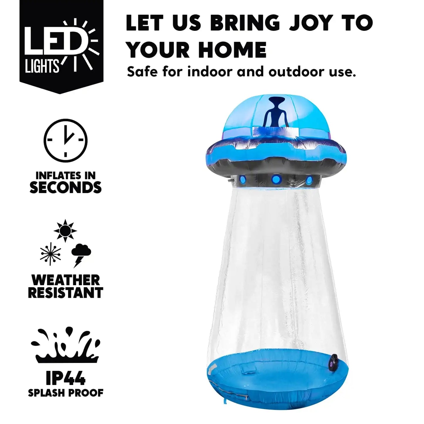 Joyfy Halloween Inflatable UFO Yard Decoration With Built In LEDs