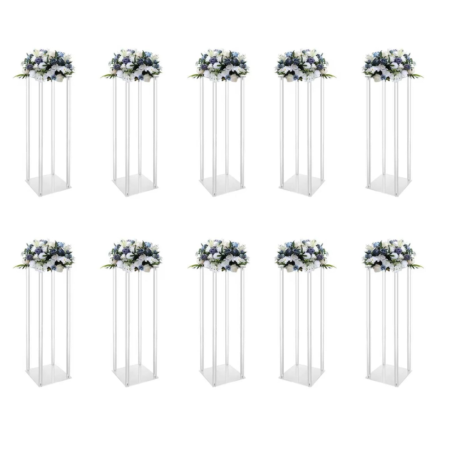 Acrylic Vase Wedding Centerpieces Set Geometric Clear Flower Stands