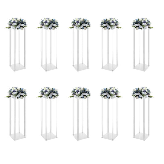 Acrylic Vase Wedding Centerpieces Set Geometric Clear Flower Stands