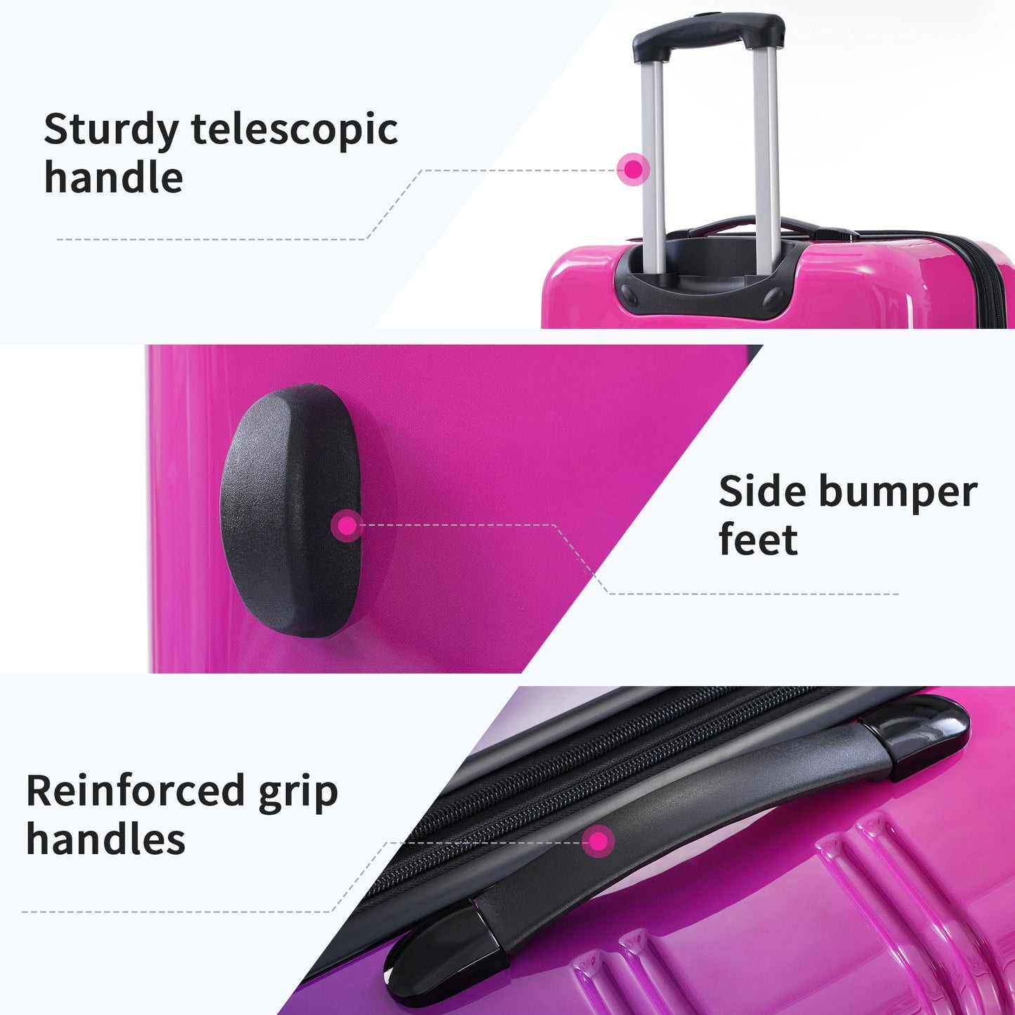 Hardshell Luggage Set 3-Piece Expandable Spinner with TSA Lock