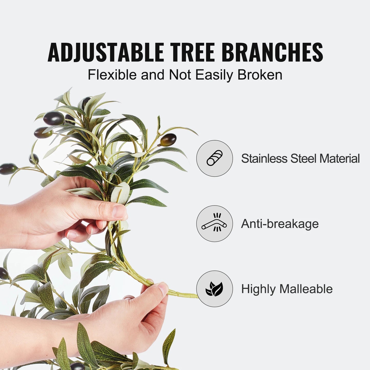 SucceBuy Artificial Olive Tree Faux Plant Anti Tip Support