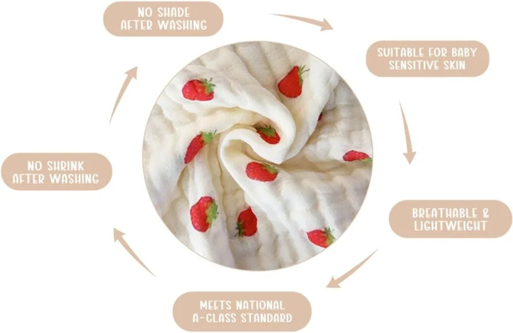 Ultra Soft Muslin Cotton Baby Blanket For All Seasons
