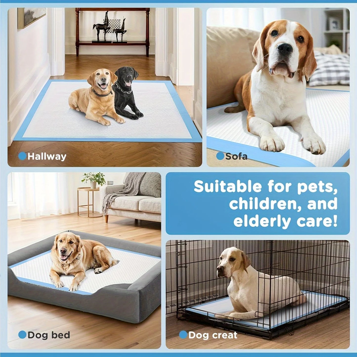 GIMARS Thickened 8-Layer Super Absorbent Dog Pee Pads, Leak-Proof