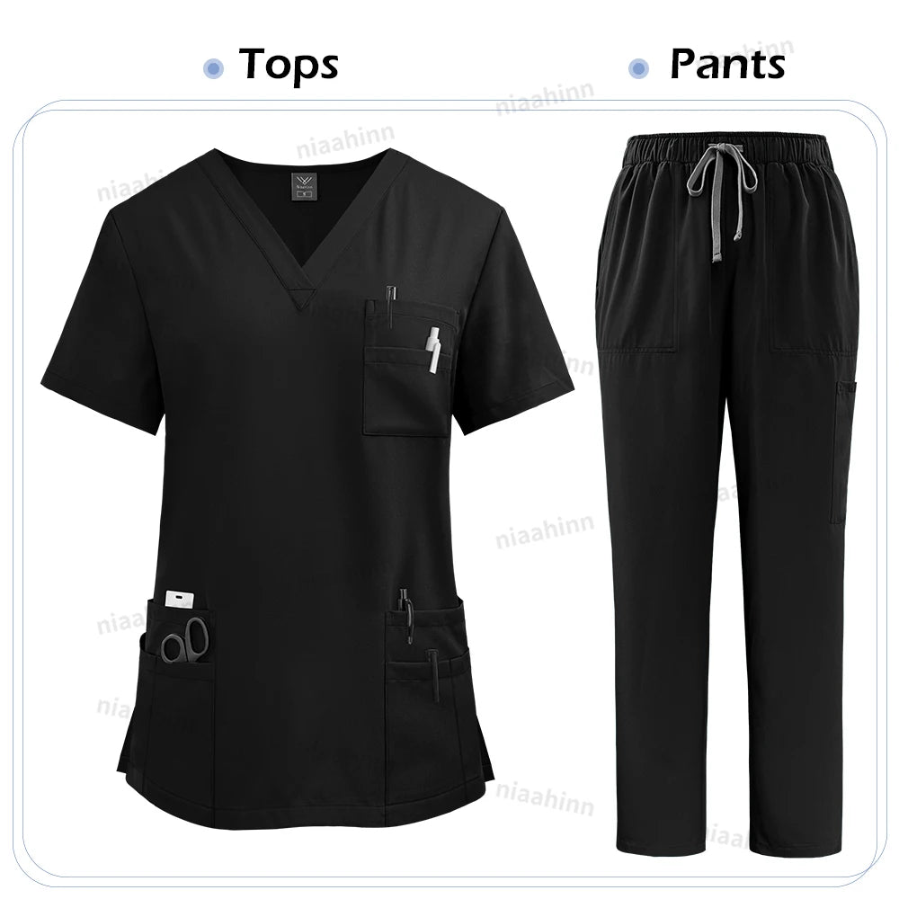 Medical Scrubs Set for Women Unisex Nurse Uniforms