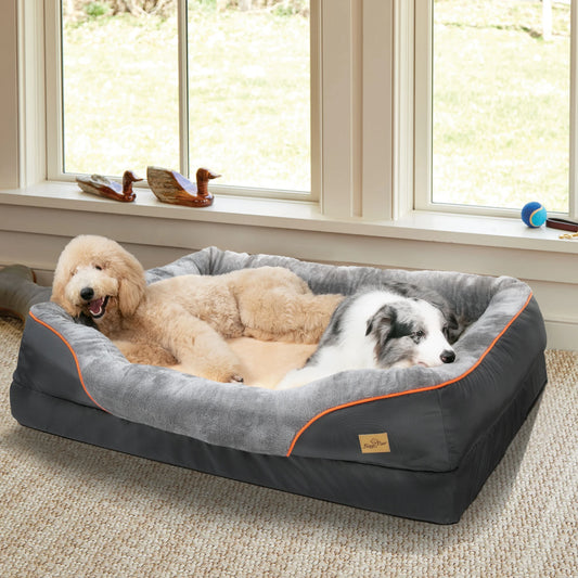 BINGOPAW Waterproof Dog Bed With Removable Washable Fleece Cover