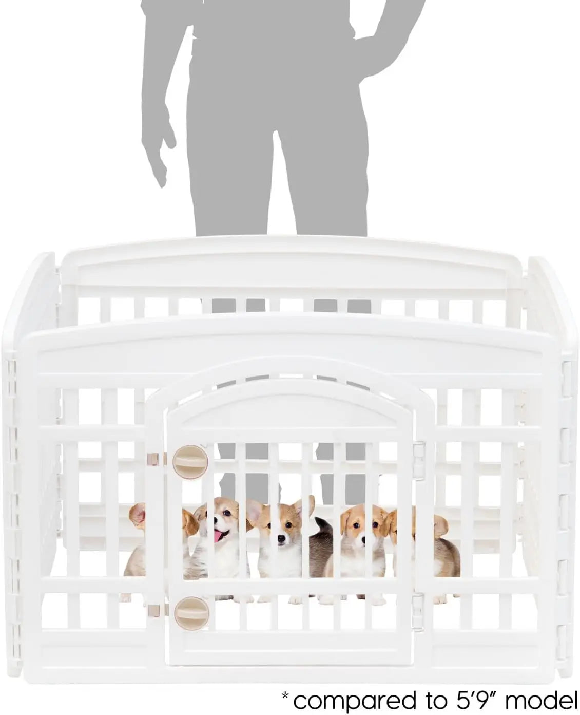 Indoor 4 Panel Dog Playpen With Door For Small Dogs