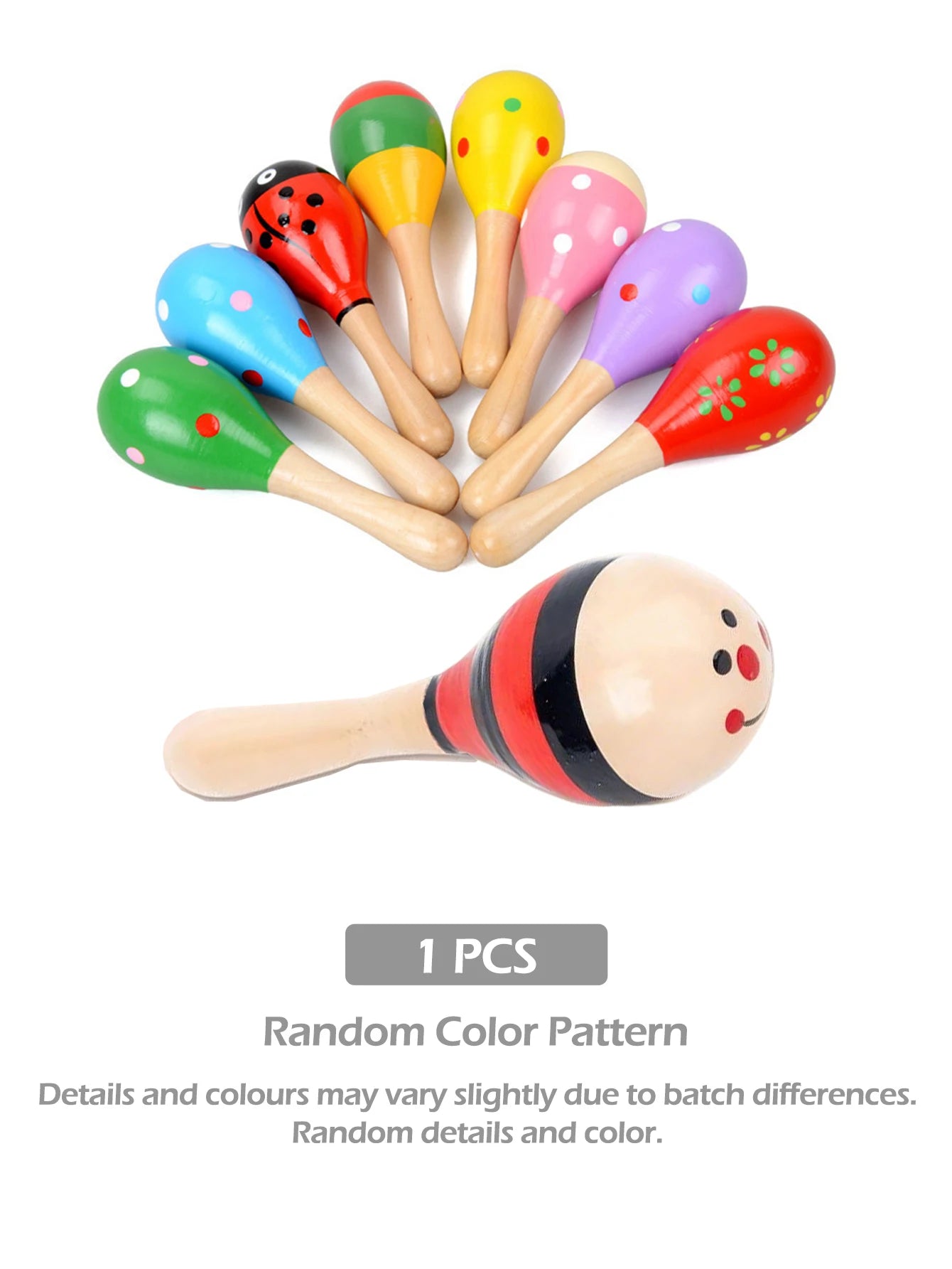 Wooden Maraca Baby Rattle For Early Learning 0 To 3