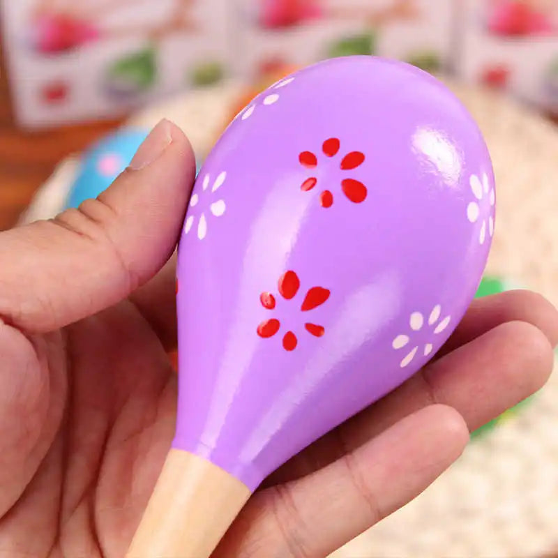 Wooden Maraca Baby Rattle For Early Learning 0 To 3