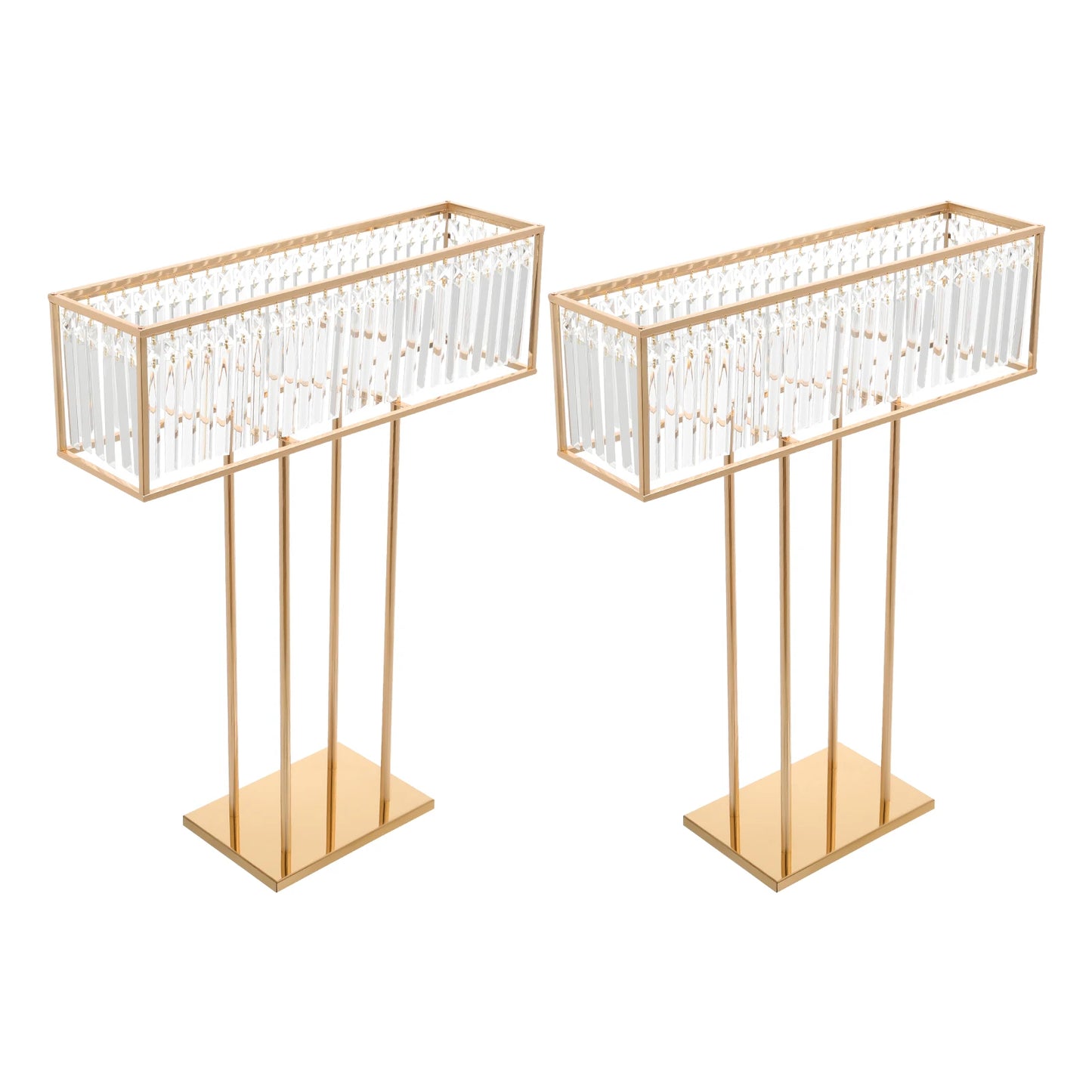 Iron Frame Crystal Flower Stand for Wedding Centerpieces and Events