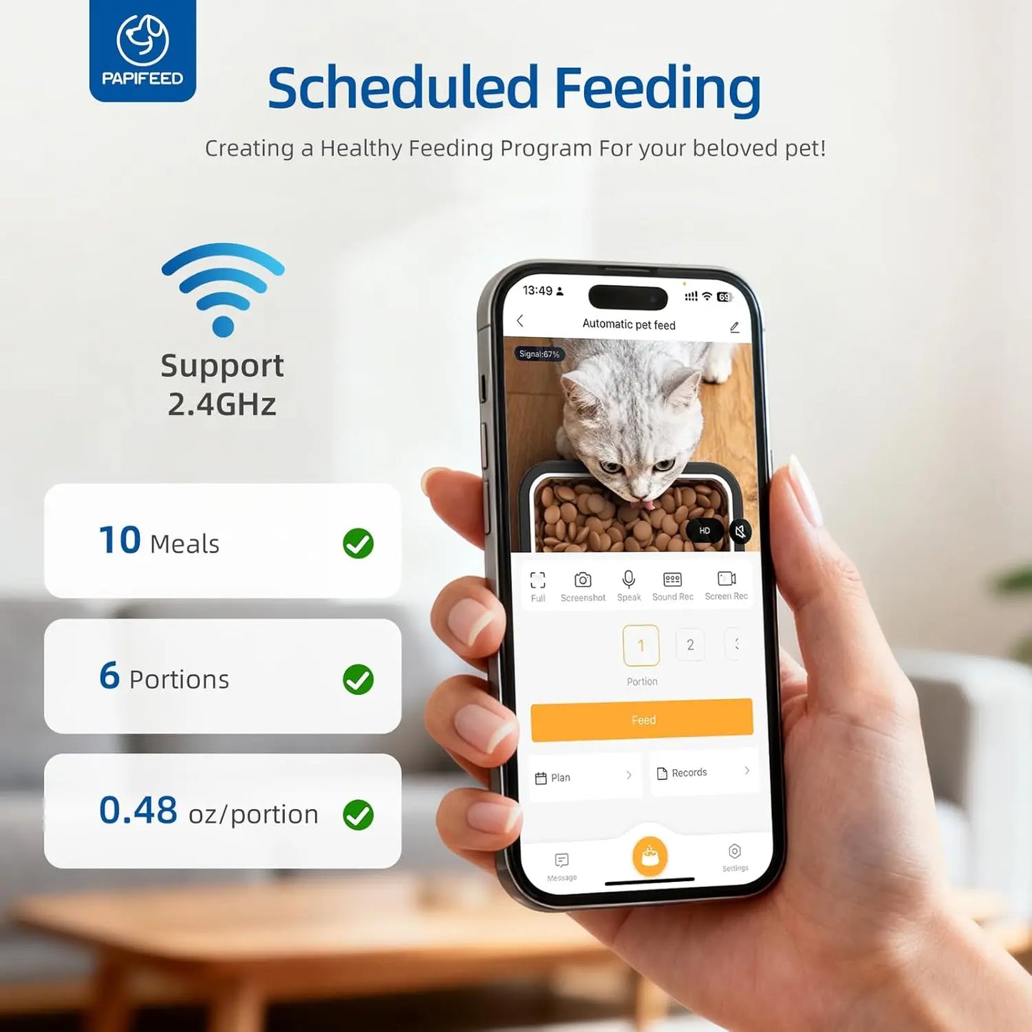 Automatic Cat Feeder With Camera And WiFi Two Way Audio