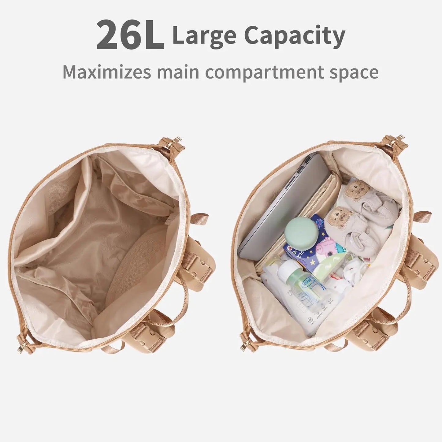 Waterproof Diaper Backpack for Newborn Travel With Insulated Pockets
