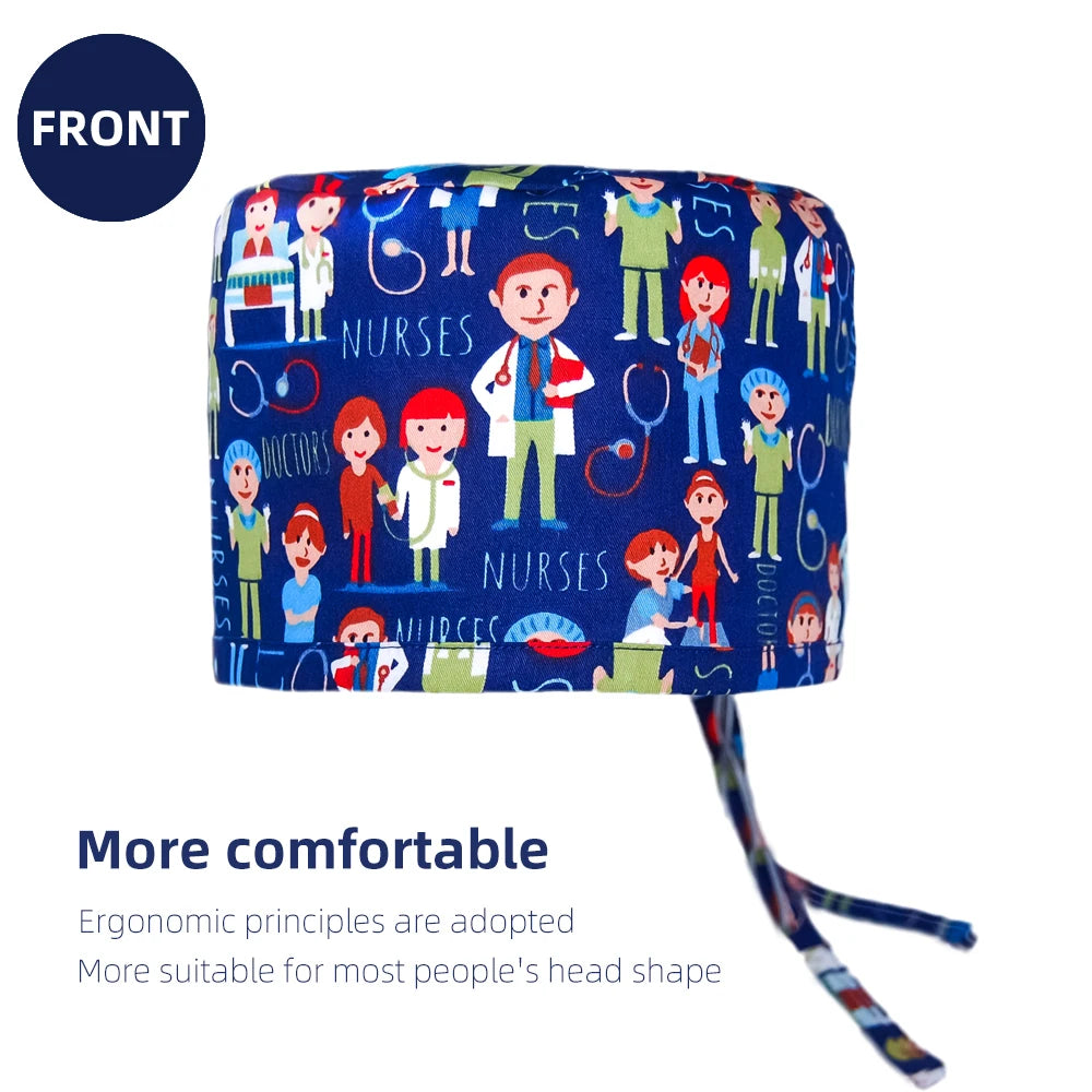 Woman man Hospital orthopedics Scrub Cap 100%cotton breathable operating surgical hat medical nurse doctor working surgeon caps