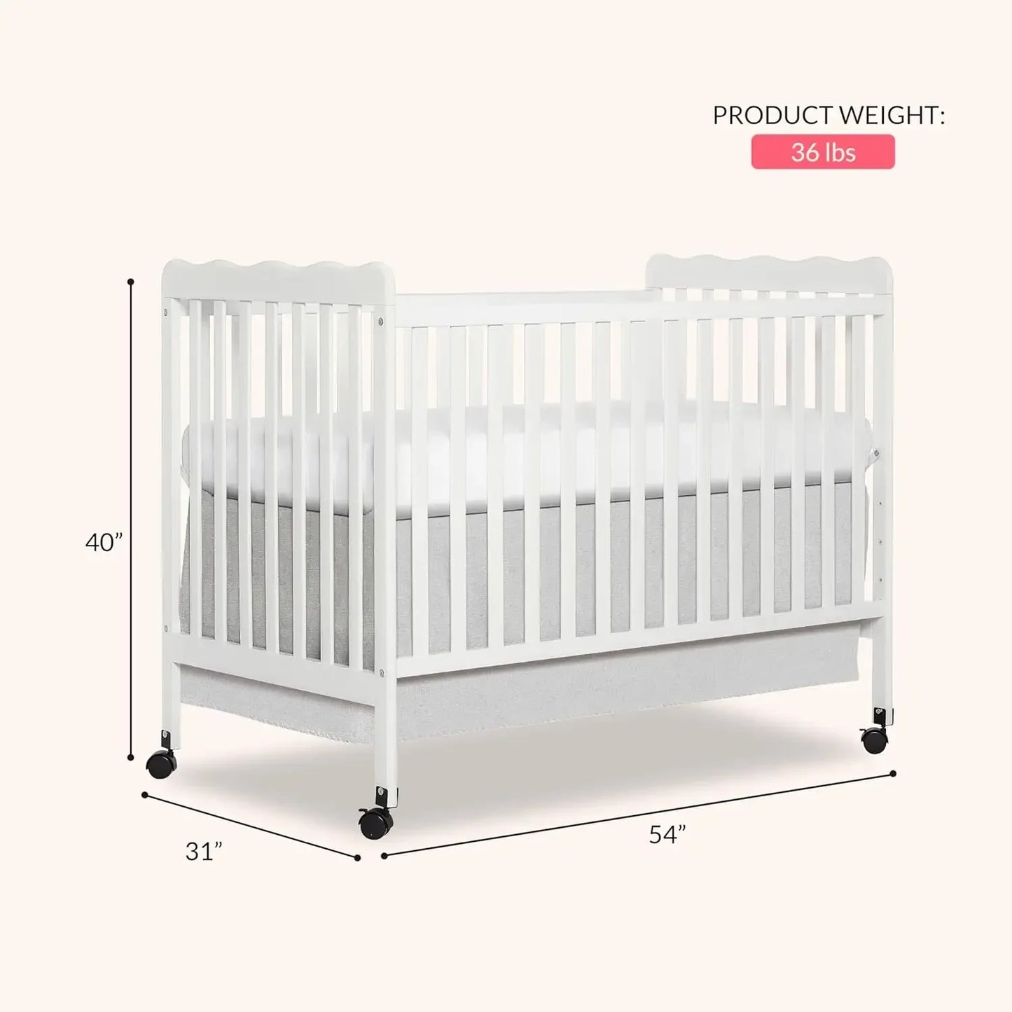 Carson Classic 3in1 Convertible Baby Crib Greenguard Gold JPMA