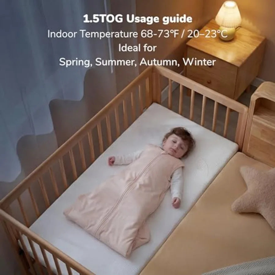 Sleep Sack Baby Wearable Blanket 1.5 Tog Plush Filling Zipper