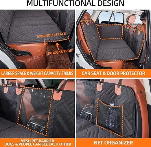 Back Seat Extender Dog Hammock Car Seat Cover Hard Bottom