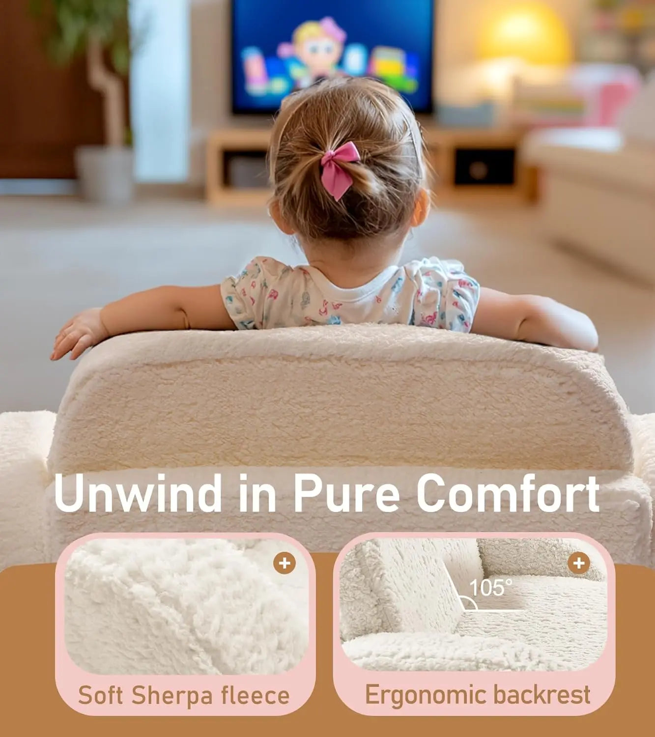 Convertible Kids Sofa Bed Foldable Toddler Couch High Density Foam