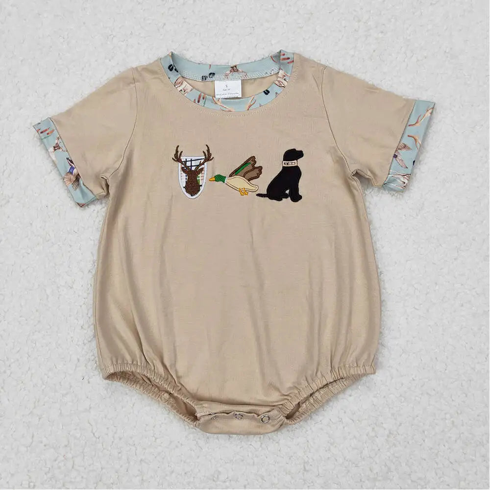 Baby Boys Animal Print Romper Bodysuit Cute Wildlife Design