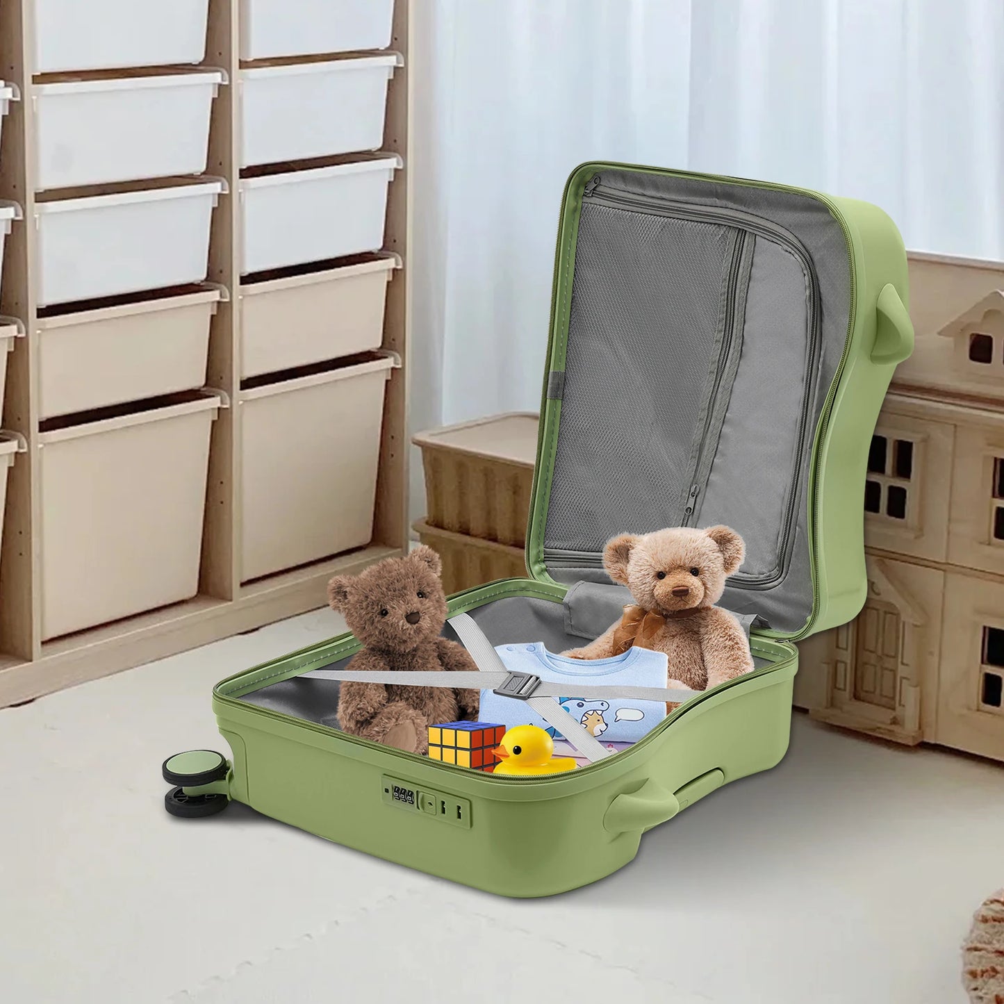 Kids Sit And Ride Luggage Case For Travel Durable ABS