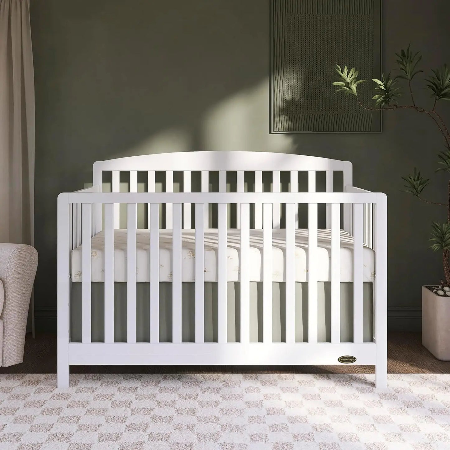 5-In-1 Convertible Baby Crib Converts To Toddler Daybed