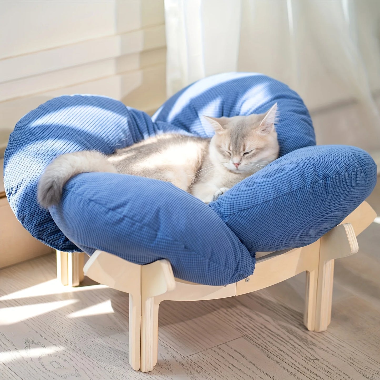 Raised Cat Bed With Cushion, Elevated Indoor Pet Sofa