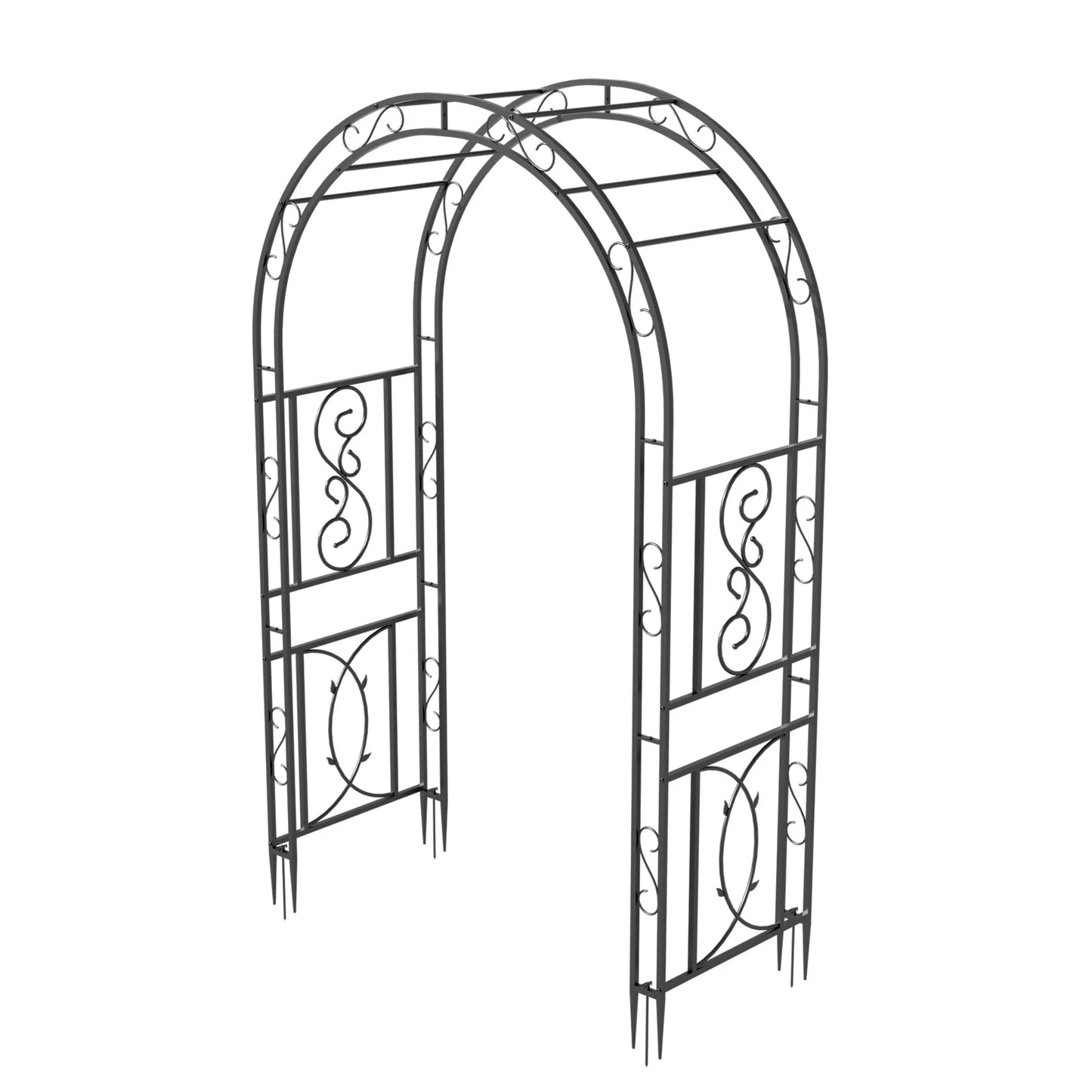 Powder Coated Metal Garden Arbor Trellis For Climbing Plants Heavy Duty