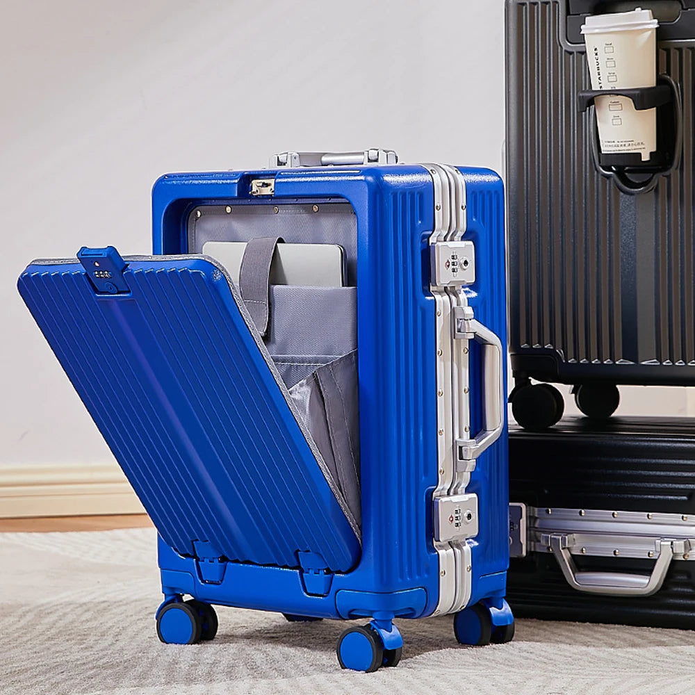 Aluminum Rolling Cabin Luggage With Spinner Wheels And TSA Lock