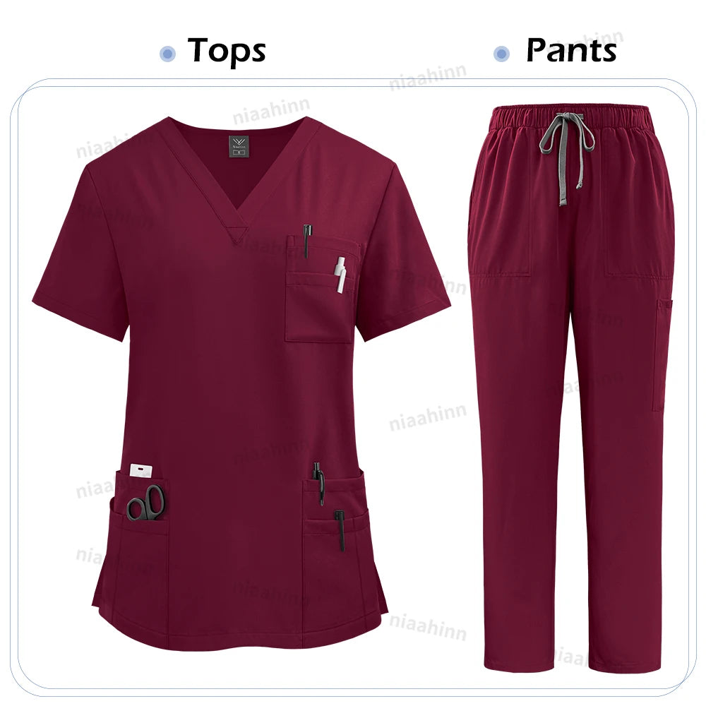 Medical Scrubs Set for Women Unisex Nurse Uniforms