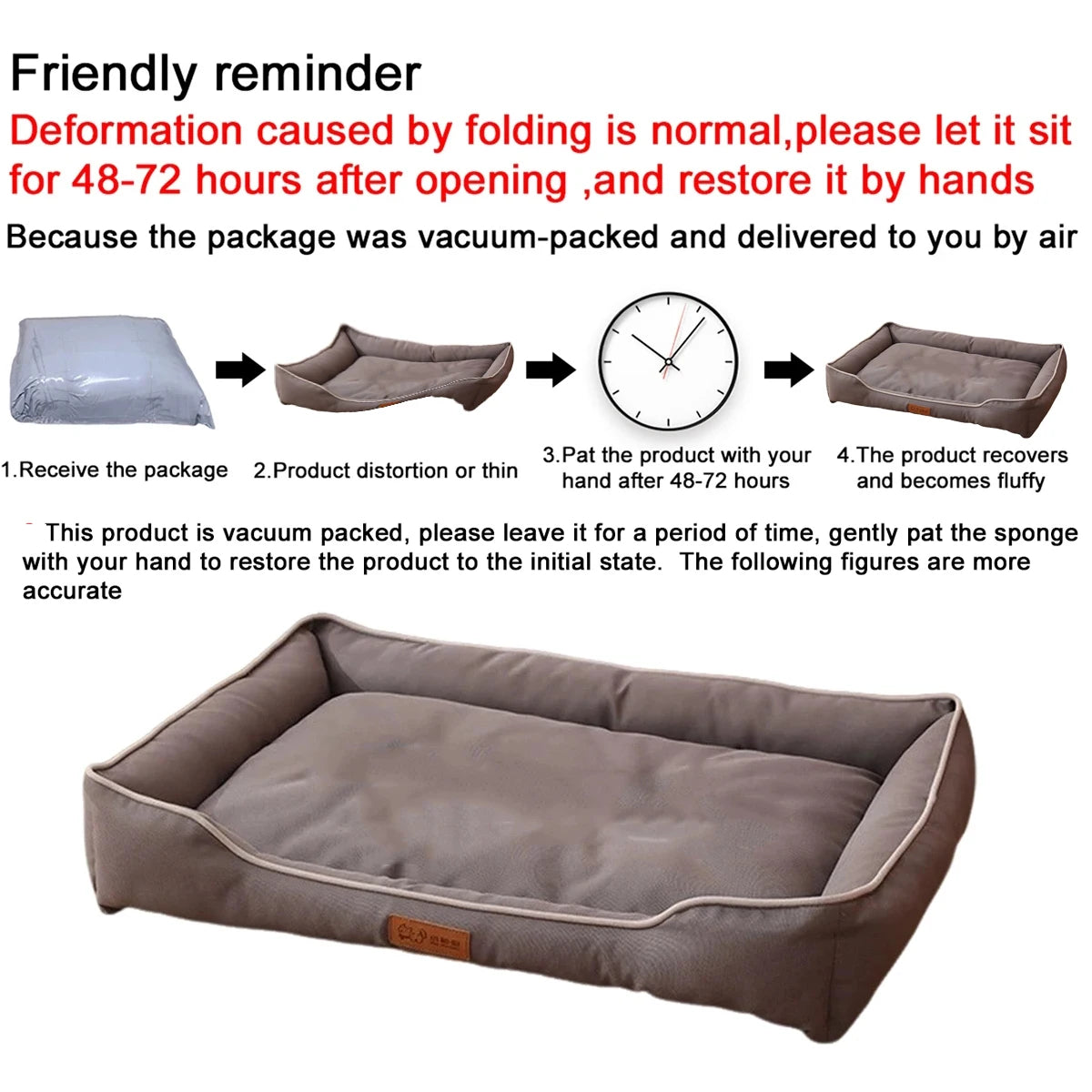 Four Season Square Dog Bed Waterproof Sofa Pet House