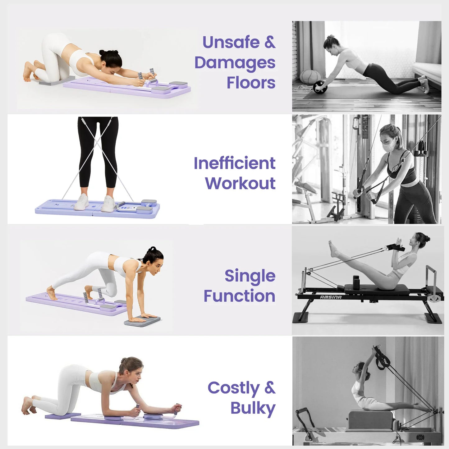 Ab Pilates Board With Resistance Bands For Home Office