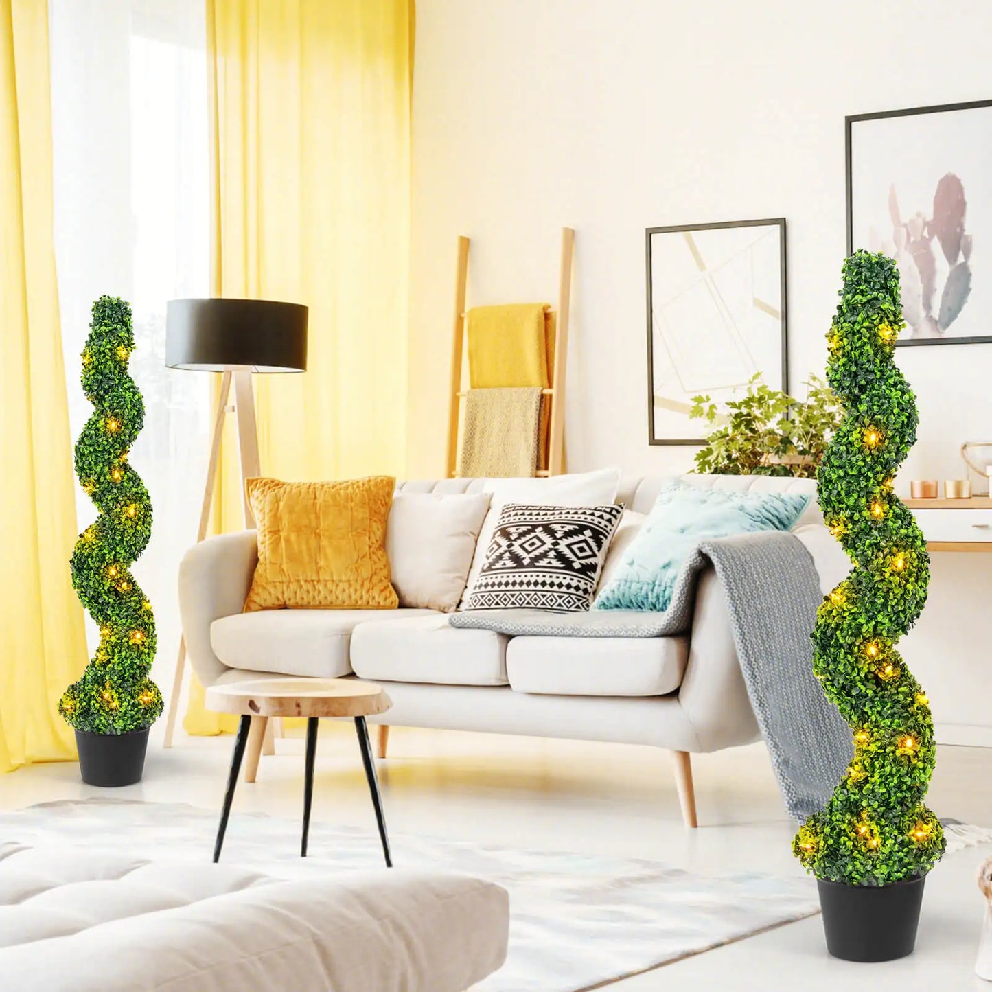 Lifezeal 2 Pack Spiral Boxwood Topiary Trees For Indoors Outdoors