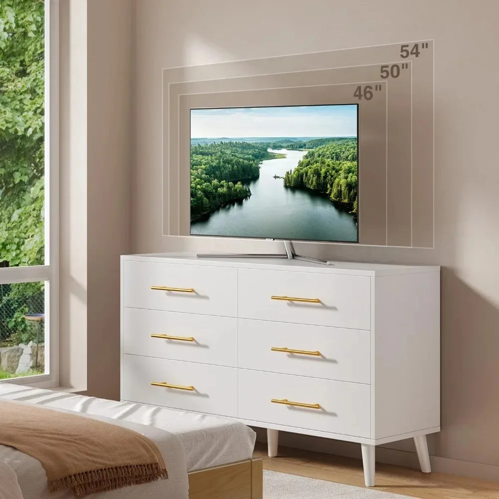 Chengwei Six-Drawer Dresser Modern Wood Bedroom Storage Chest
