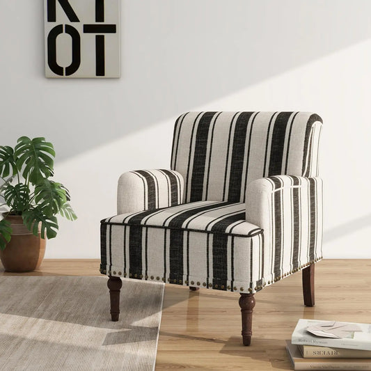 Accent Chair, Mid Century Modern Comfy Armchair for Living Room, Linen Fabric Single Sofa Lounge for Reading, Customized