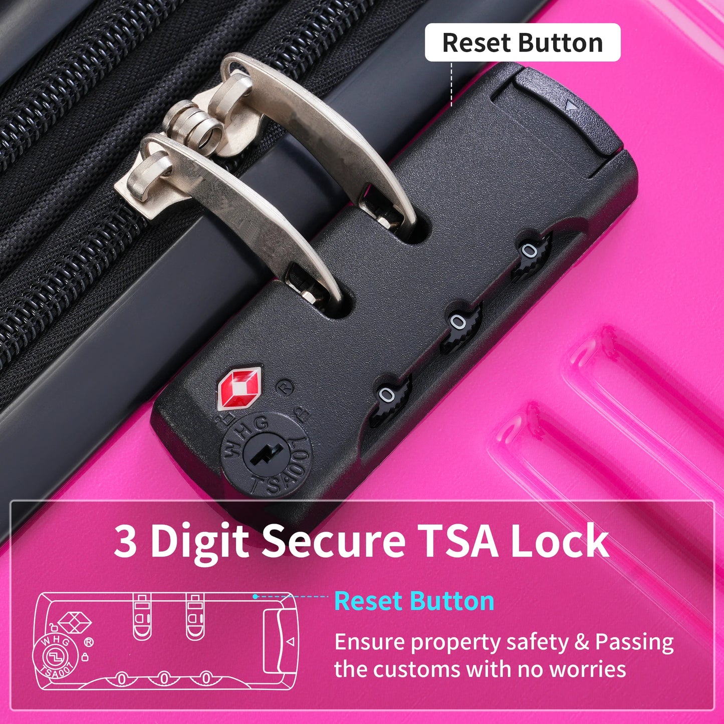 Hardshell Luggage Set 3-Piece Expandable Spinner with TSA Lock