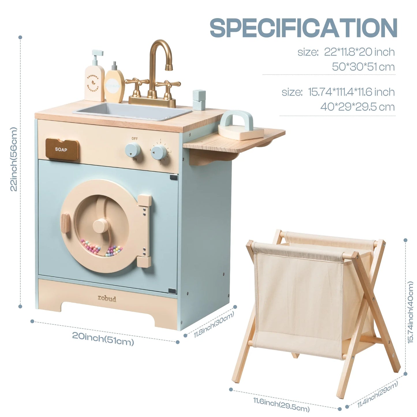 Robotime Robud Kitchen Washer Playset For Kids Ages 3