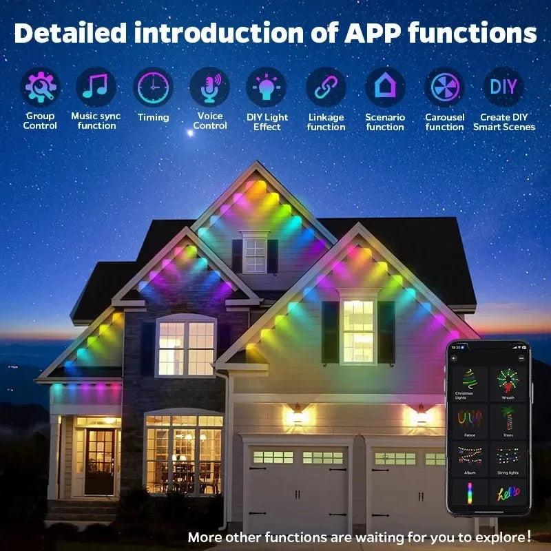 MIMIRGB Outdoor LED Eaves Lights With App Control Decor