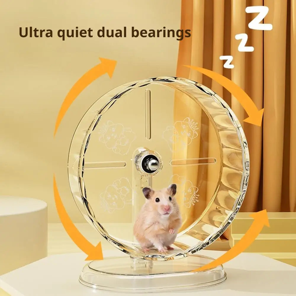 Hamster Silent Running Wheel With Transparent Wide Bearing Design