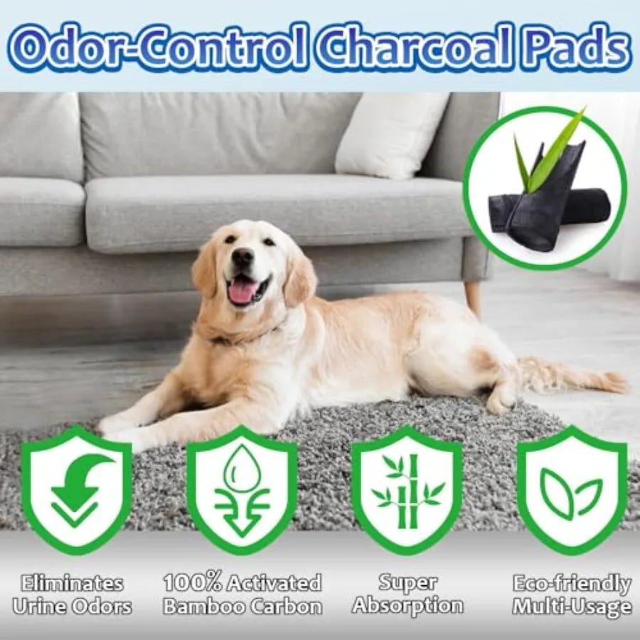 Charcoal Dog Pee Pads 30 Count For Odor Control Disposable